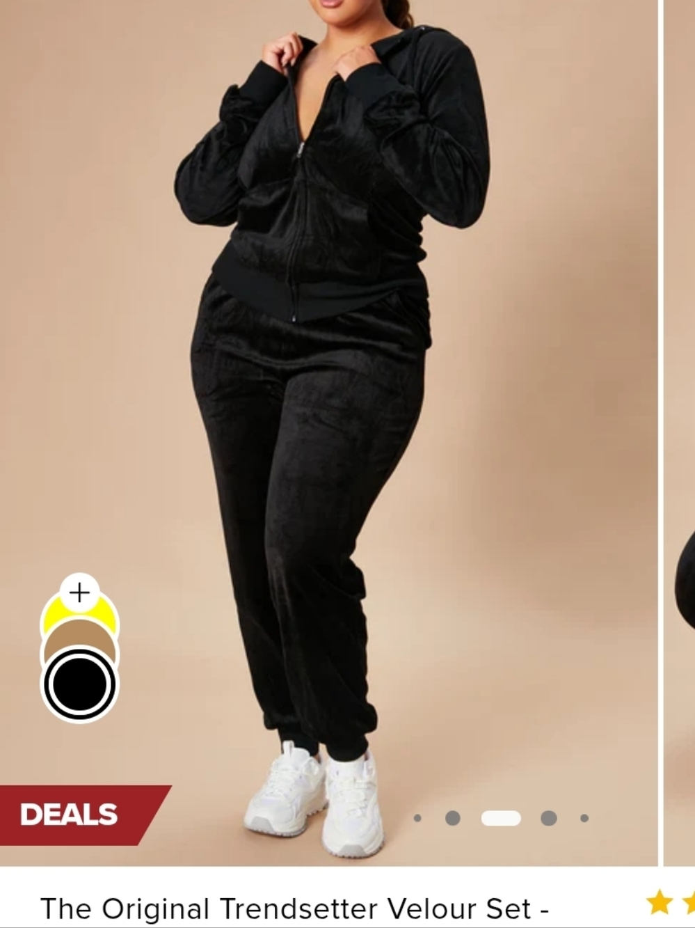 Fashion Nova Black Velour Set
